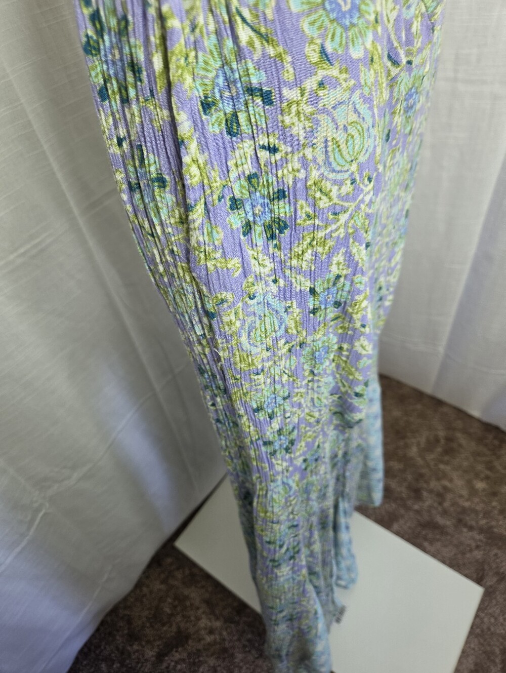 Free People Juliet Cutouts Strapless Wide Leg Jumpsuit Lavender/Purple Floral - Picture 9 of 15